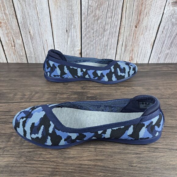 Clarks Cloudsteppers Carly Wish Camo Ballet Flats Women's Wide Sz 8 W Blue Camo - Picture 5 of 8